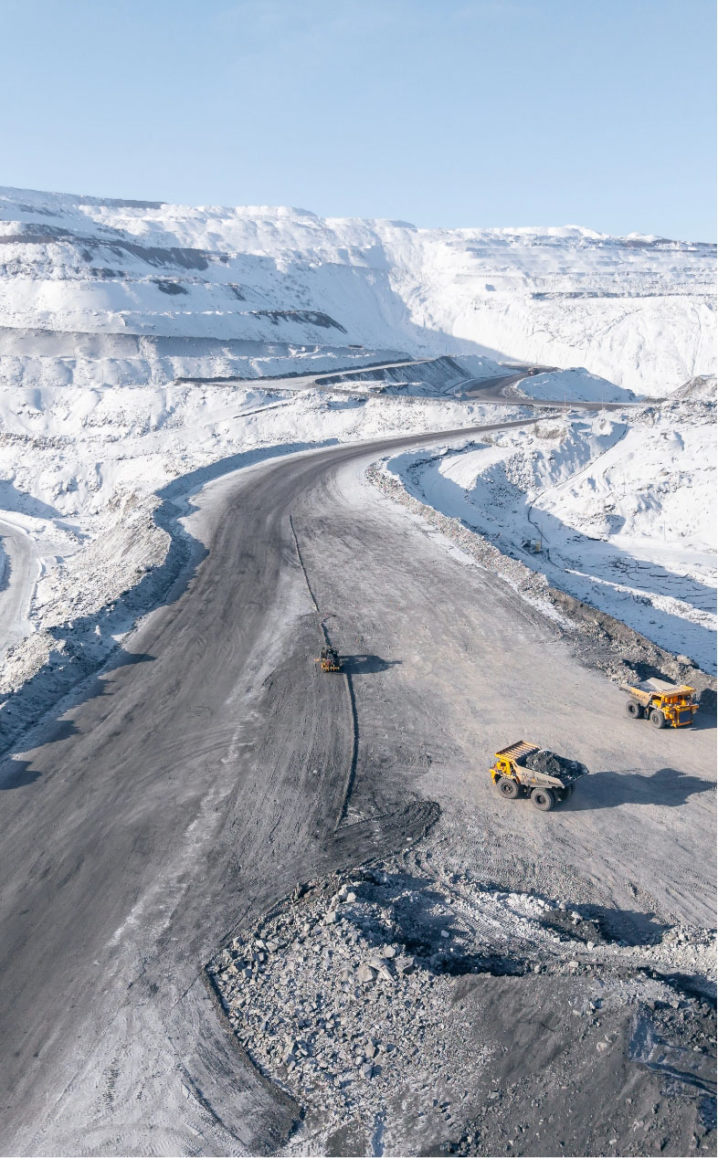 Mine covered in snow