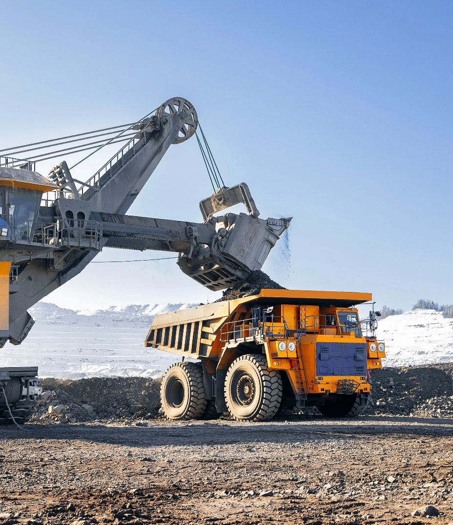 Mine machine loading truck