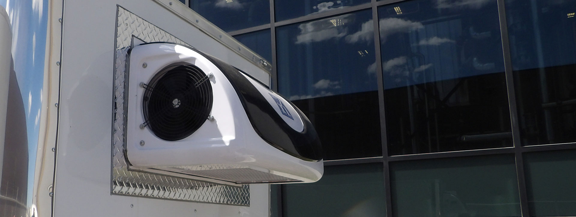 Opened custom trailer air conditioner