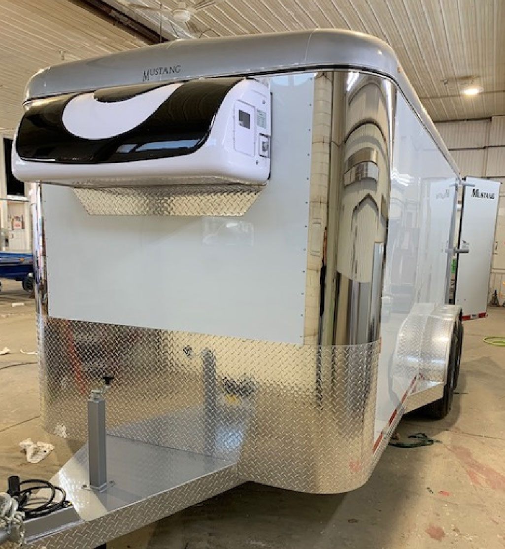 Opened custom trailer with ac